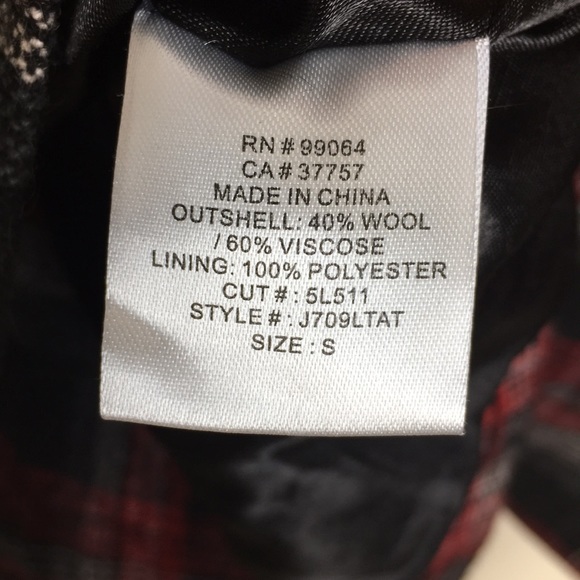 Billabong Plaid Wool Blend Jacket - Small - Picture 6 of 8